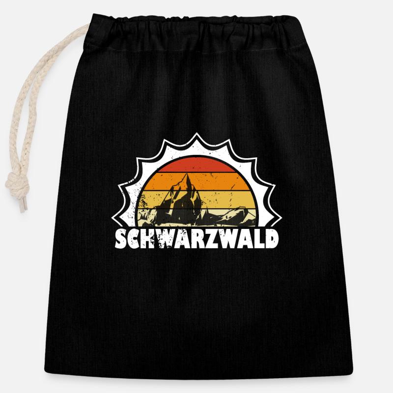 Schwarzwald Schwarzwaldmädel Bollenhut Damen - Verschließbarer Geschenkbeutel aus Baumwolle (25x30cm) - Schwarz