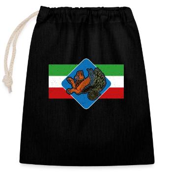 Faravahar Zoroastrianism Simurgh Persia - Closable cotton gift bag (25x30cm) - black - Front