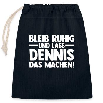 First name Dennis - Closable cotton gift bag (25x30cm) - navy - Front