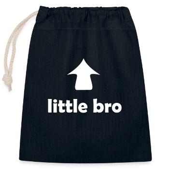 Pour le petit frère - Sac cadeau en coton avec cordon (25 x 30 cm) - bleu marine - Devant