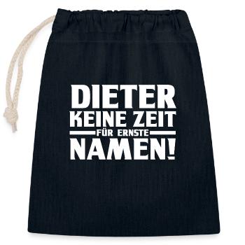 Vorname Dieter - Verschließbarer Geschenkbeutel aus Baumwolle (25x30cm) - Navy - Vorne