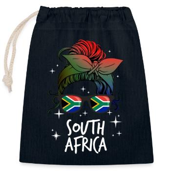 South Africa - Closable cotton gift bag (25x30cm) - navy - Front