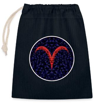 Aries - Closable cotton gift bag (25x30cm) - navy - Front