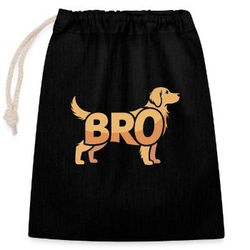 Bro Dog- Cool Pet Logo - Closable cotton gift bag (25x30cm) - black - Front
