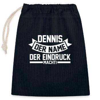 First name Dennis - Closable cotton gift bag (25x30cm) - navy - Front
