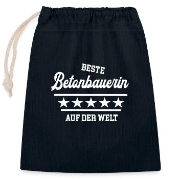 Beste Betonbauerin der Welt weltbeste Meisterin - Verschließbarer Geschenkbeutel aus Baumwolle (25x30cm) - Navy - Vorne