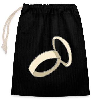 wedding - Closable cotton gift bag (25x30cm) - black - Front