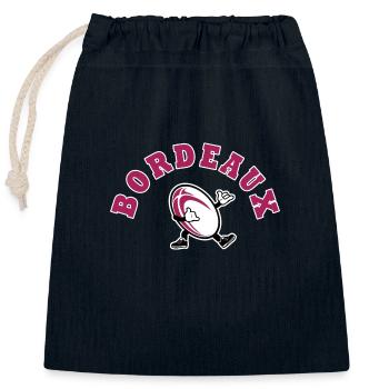 Rugby Bordeaux sport rugby supporter girondins - Sac cadeau en coton avec cordon (25 x 30 cm) - bleu marine - Devant