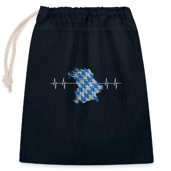 Bayern, Oberbayern, Herz für Bayern, Minga - Verschließbarer Geschenkbeutel aus Baumwolle (25x30cm) - Navy - Vorne