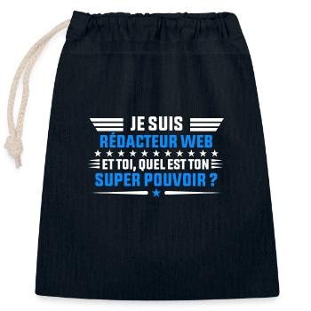 Je Suis Rédacteur web idée cadeau homme shirt - Sac cadeau en coton avec cordon (25 x 30 cm) - bleu marine - Devant