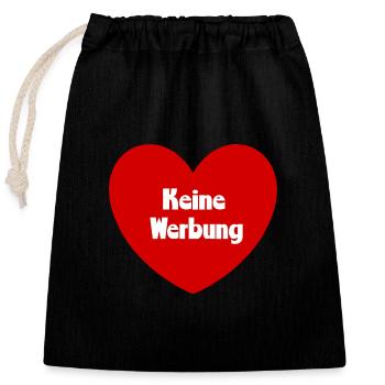 keine Werbung Herz rot weiß Briefkasten - Verschließbarer Geschenkbeutel aus Baumwolle (25x30cm) - Schwarz - Vorne