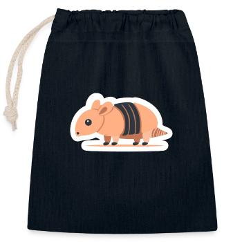 Armadillo - Closable cotton gift bag (25x30cm) - navy - Front