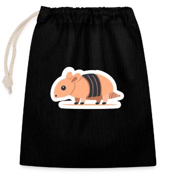 Armadillo - Closable cotton gift bag (25x30cm) - black - Front