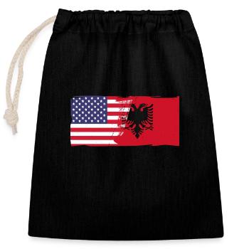 République d’Albanie Albanie Shqipëria Tirana Albanais - Sac cadeau en coton avec cordon (25 x 30 cm) - noir - Devant