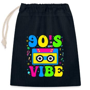 90s Vibe 1990s Fashion 90s Theme Outfit Nineties - Closable cotton gift bag (25x30cm) - navy - Front