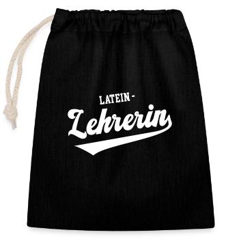 Latein Lehrerin Schule Beste Lateinlehrerin Latin - Verschließbarer Geschenkbeutel aus Baumwolle (25x30cm) - Schwarz - Vorne