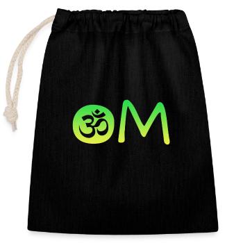 Om Namaste - Verschließbarer Geschenkbeutel aus Baumwolle (25x30cm) - Schwarz - Vorne