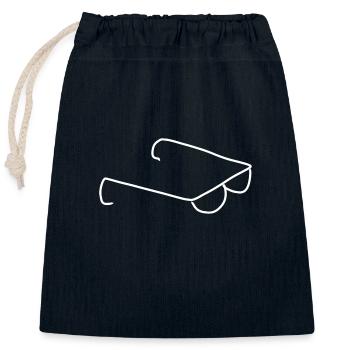 Lunettes Icône Vêtements - Sac cadeau en coton avec cordon (25 x 30 cm) - bleu marine - Devant