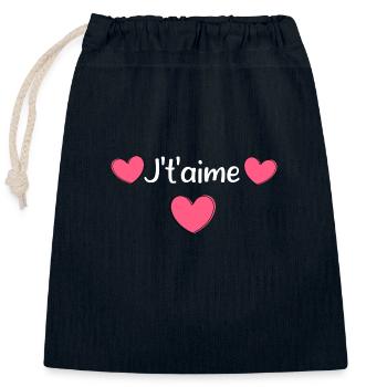 saint-valentin - Sac cadeau en coton avec cordon (25 x 30 cm) - bleu marine - Devant