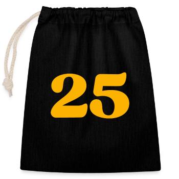 25 - Closable cotton gift bag (25x30cm) - black - Front