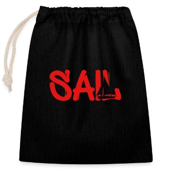 sail rot - Verschließbarer Geschenkbeutel aus Baumwolle (25x30cm) - Schwarz - Vorne