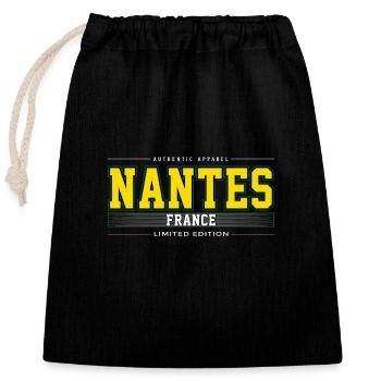 Nantes - Closable cotton gift bag (25x30cm) - black - Front