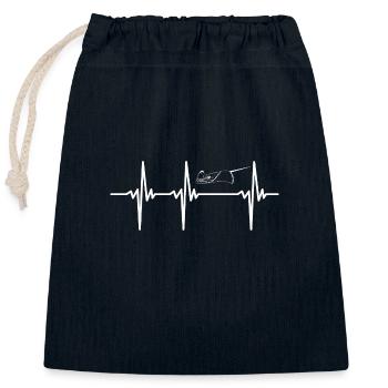 Heartbeat for Ray Fish - Closable cotton gift bag (25x30cm) - navy - Front