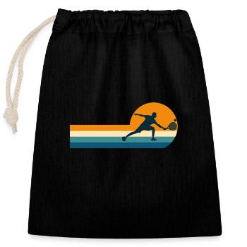 Padel joueur padel tennis - Sac cadeau en coton avec cordon (25 x 30 cm) - noir - Devant