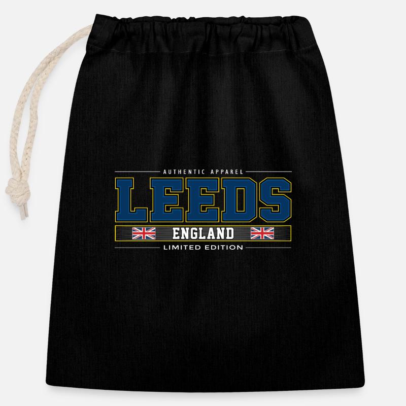 Leeds - Closable cotton gift bag (25x30cm) - black