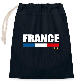 France European Championship football team france - Closable cotton gift bag (25x30cm) - navy - Front
