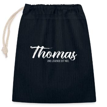 Thomas une légende Cadeau T shirt thomas - Sac cadeau en coton avec cordon (25 x 30 cm) - bleu marine - Devant