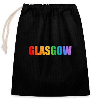 Glasgow Gay Rainbow LGBT Pride - Sac cadeau en coton avec cordon (25 x 30 cm) - noir - Devant