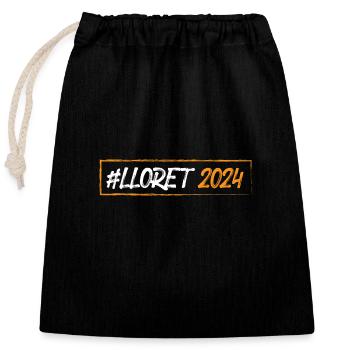 Lloret De Mar 2024 - Verschließbarer Geschenkbeutel aus Baumwolle (25x30cm) - Schwarz - Vorne