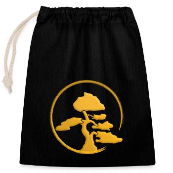 bonsai - Closable cotton gift bag (25x30cm) - black - Front