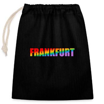 Francfort Gay Rainbow LGBT Pride - Sac cadeau en coton avec cordon (25 x 30 cm) - noir - Devant