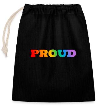 FIERTÉ LGBT PRIDE - Sac cadeau en coton avec cordon (25 x 30 cm) - noir - Devant