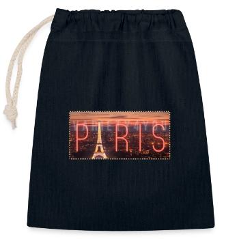 Design Paris"Eifelturm" - Verschließbarer Geschenkbeutel aus Baumwolle (25x30cm) - Navy - Vorne
