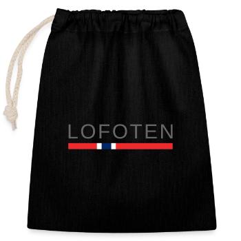 Lofoten Norwegen - Verschließbarer Geschenkbeutel aus Baumwolle (25x30cm) - Schwarz - Vorne