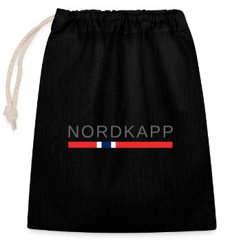 North Cape Norway - Closable cotton gift bag (25x30cm) - black - Front
