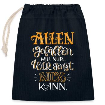 Allen Gefallen - Verschließbarer Geschenkbeutel aus Baumwolle (25x30cm) - Navy - Vorne
