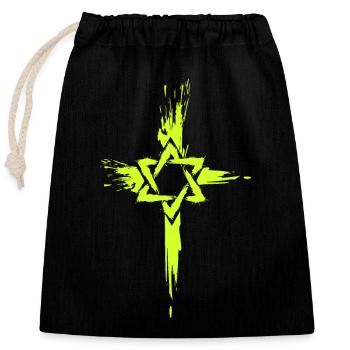 Messianische Juden Kreuz Symbol - Verschließbarer Geschenkbeutel aus Baumwolle (25x30cm) - Schwarz - Vorne