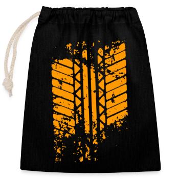 tire trace - Closable cotton gift bag (25x30cm) - black - Front