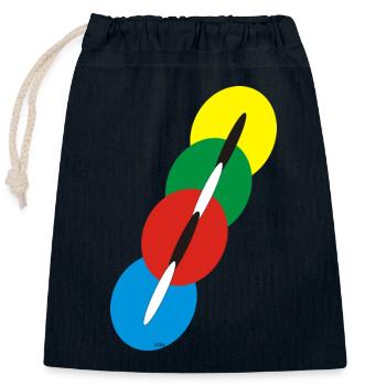 chaine 1 grand - Sac cadeau en coton avec cordon (25 x 30 cm) - bleu marine - Devant