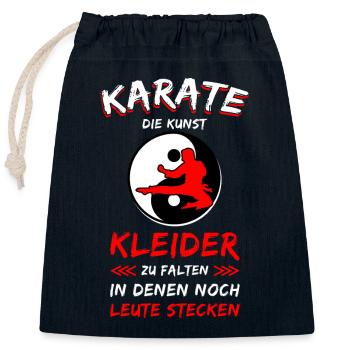 Karate Spruch Kampfsport Kampfkunst Karatesport - Verschließbarer Geschenkbeutel aus Baumwolle (25x30cm) - Navy - Vorne