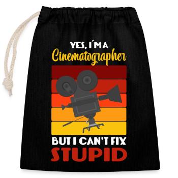 Cinematographer Movie Enthusiast Cinema - Closable cotton gift bag (25x30cm) - black - Front