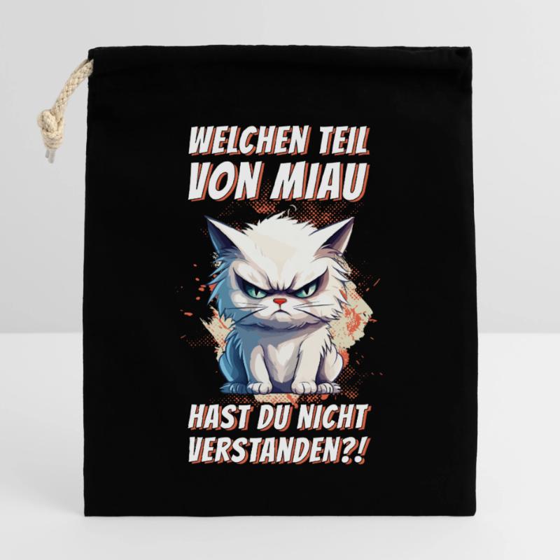 cat grumpy grumpy grumpy meow funny Closable cotton gift bag (25x30cm)