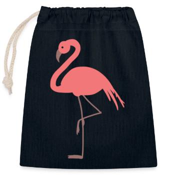 Flamingo Ago go T Shirt - Sac cadeau en coton avec cordon (25 x 30 cm) - bleu marine - Devant