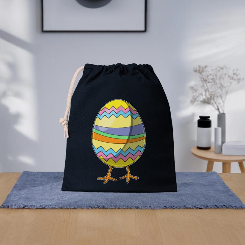 Chick Easter Easter Egg Closable cotton gift bag (25x30cm)