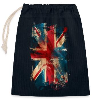 Vintage Union Jack - Verschließbarer Geschenkbeutel aus Baumwolle (25x30cm) - Navy - Vorne