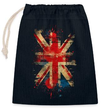 Union Jack - Verschließbarer Geschenkbeutel aus Baumwolle (25x30cm) - Navy - Vorne